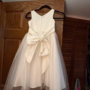 Charming Ivory Kids Dress with Bow